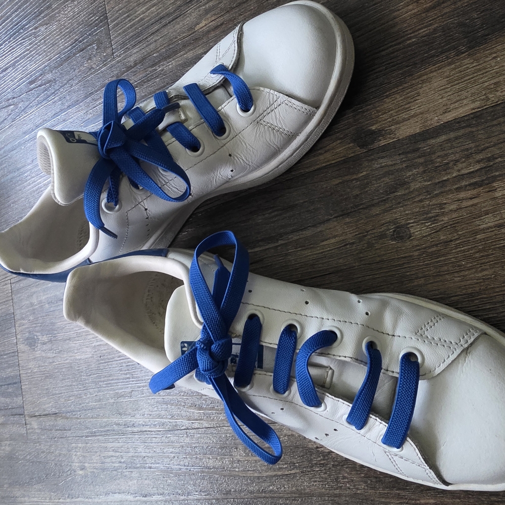 Kids White and Blue Sneakers